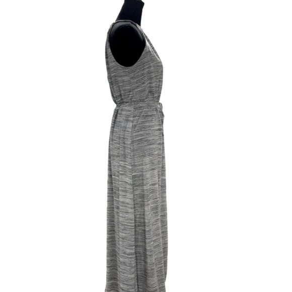BANANA REPUBLIC SLEEVELESS MAXI DRESS IN HEATHER GRAY AND BLACK SIZE SMALL - Picture 5 of 13